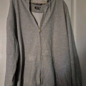 Carhartt Full Zip Hoodie Mens 3XL Gray Loose Fit Workwear Logo Patch Sweatshirt